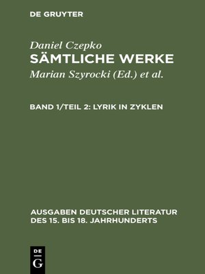 cover image of Lyrik in Zyklen
